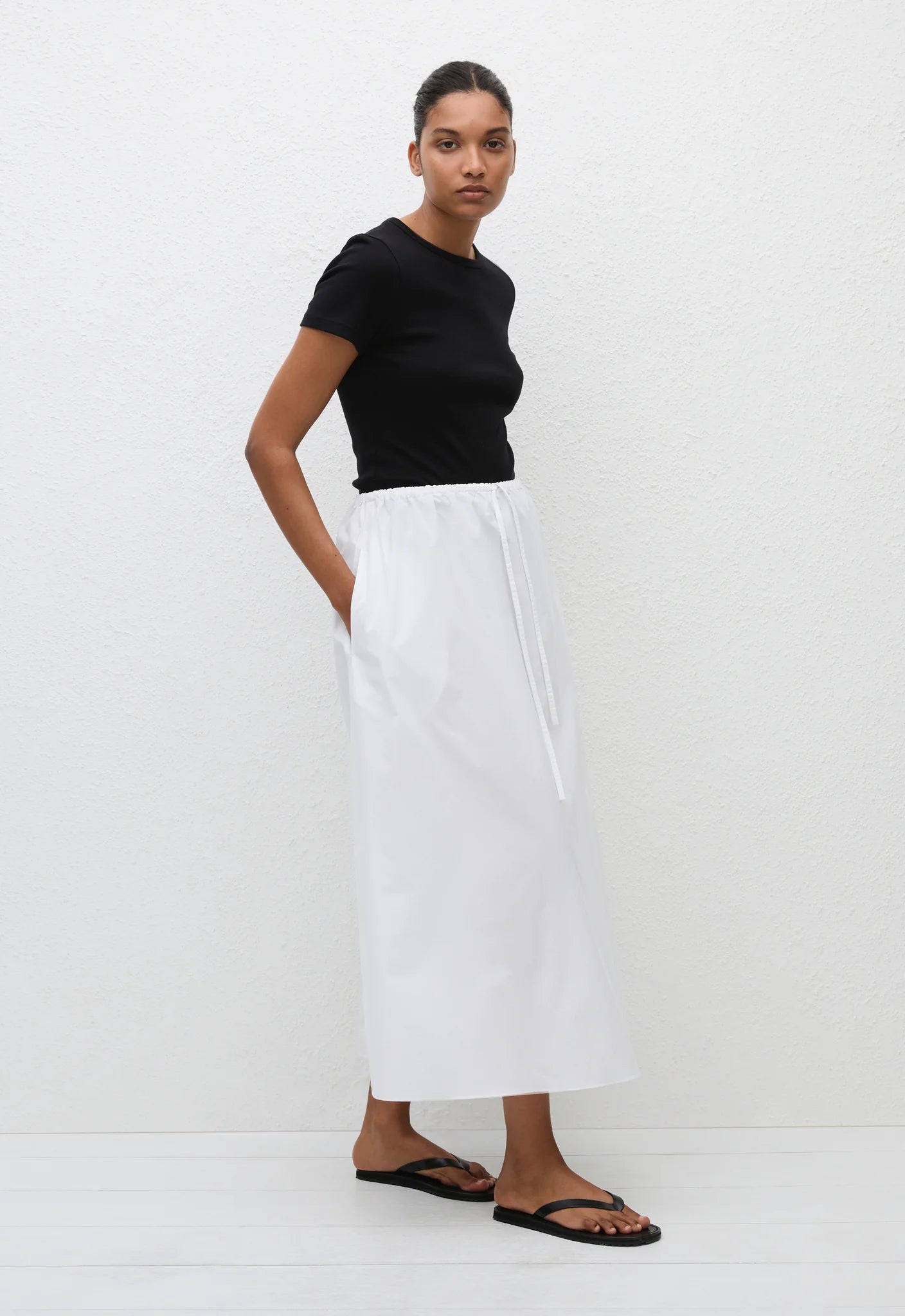 Matteau Drawcord Skirt in White