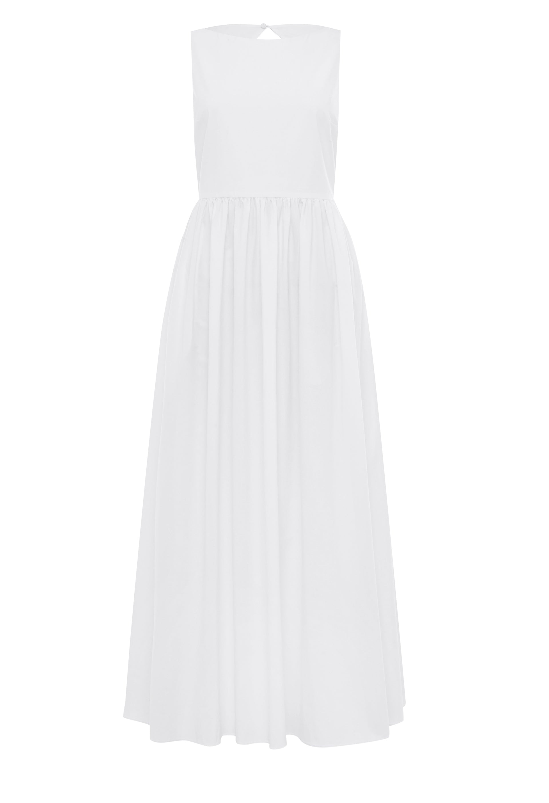 knee length dresses for ladies Matteau Open Back Midi Dress in White – Denim Iniquity