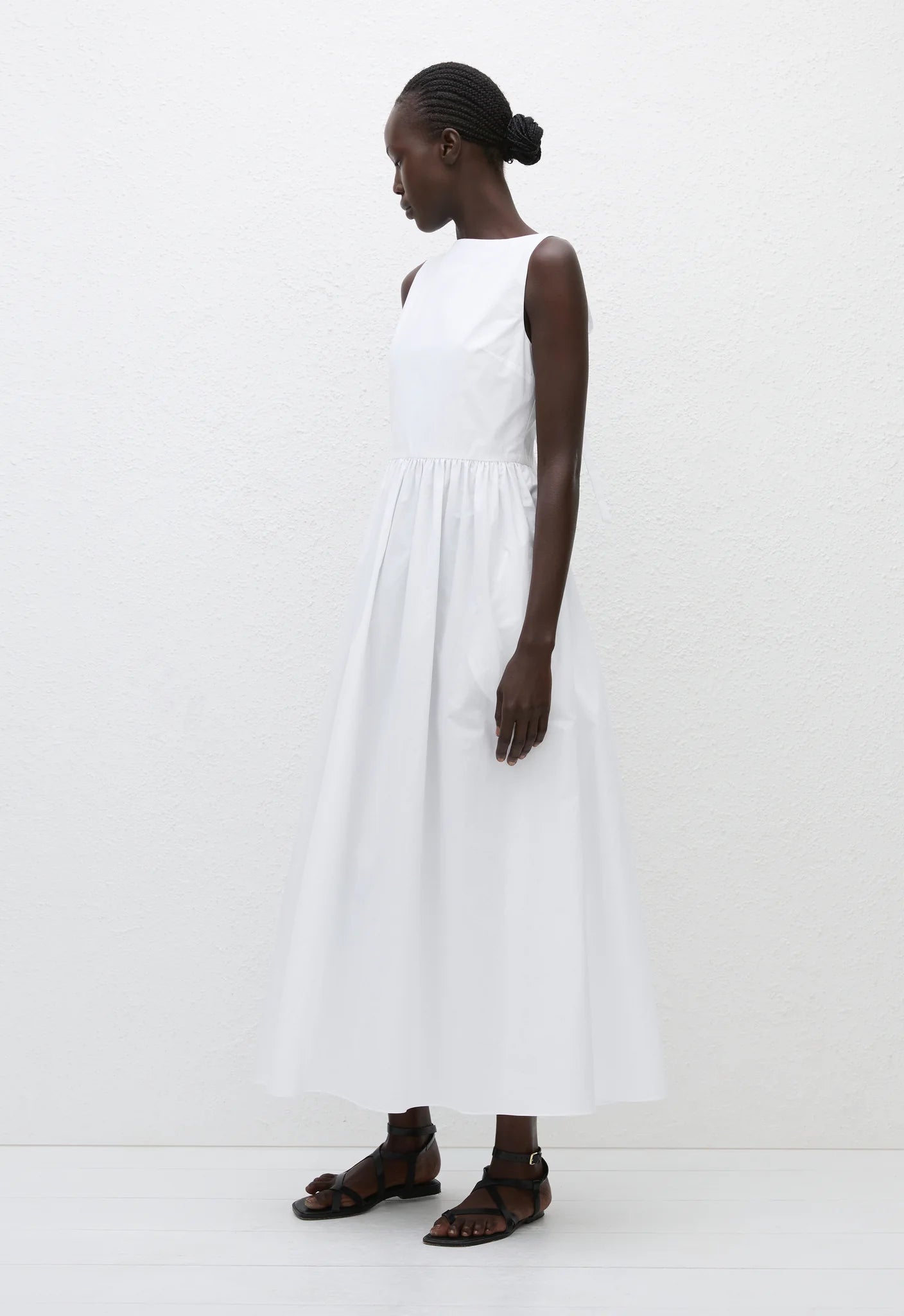 Matteau Tie Back Midi Dress in White