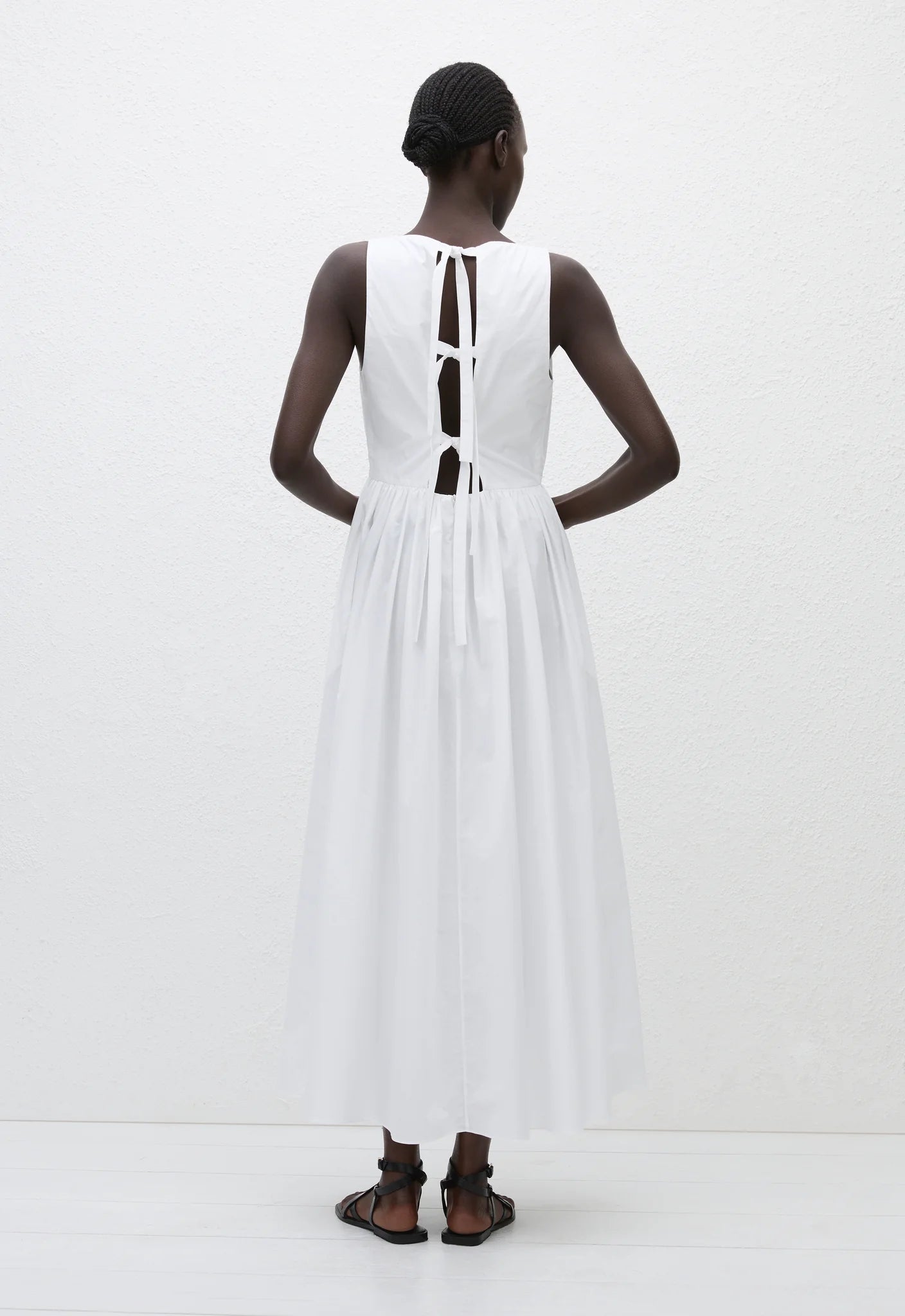 Matteau Tie Back Midi Dress in White