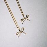 Meadowlark Bow Charm Necklace 50cm in Gold Plate