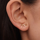 Meadowlark Bow Stud Earrings Small in Gold Plate