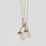 Meadowlark Cherry Charm Necklace 50cm in Gold Plate