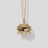 Meadowlark Crab Charm Necklace 50cm in Gold Plate