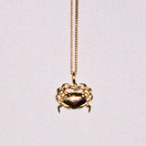 Meadowlark Crab Charm Necklace 50cm in Gold Plate