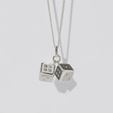 Meadowlark Dice Charm Necklace 50cm in Sterling Silver