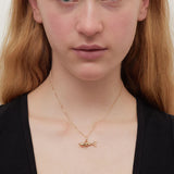 Meadowlark Shark Charm Necklace 50cm in Gold Plate