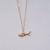 Meadowlark Shark Charm Necklace 50cm in Gold Plate