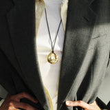 Nina Gordon Concave Pendant Necklace in Gold