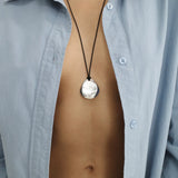 Nina Gordon Concave Pendant Necklace in Silver