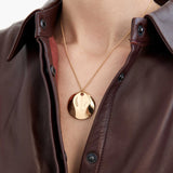 Nina Gordon Dented Medallion Necklace In Gold