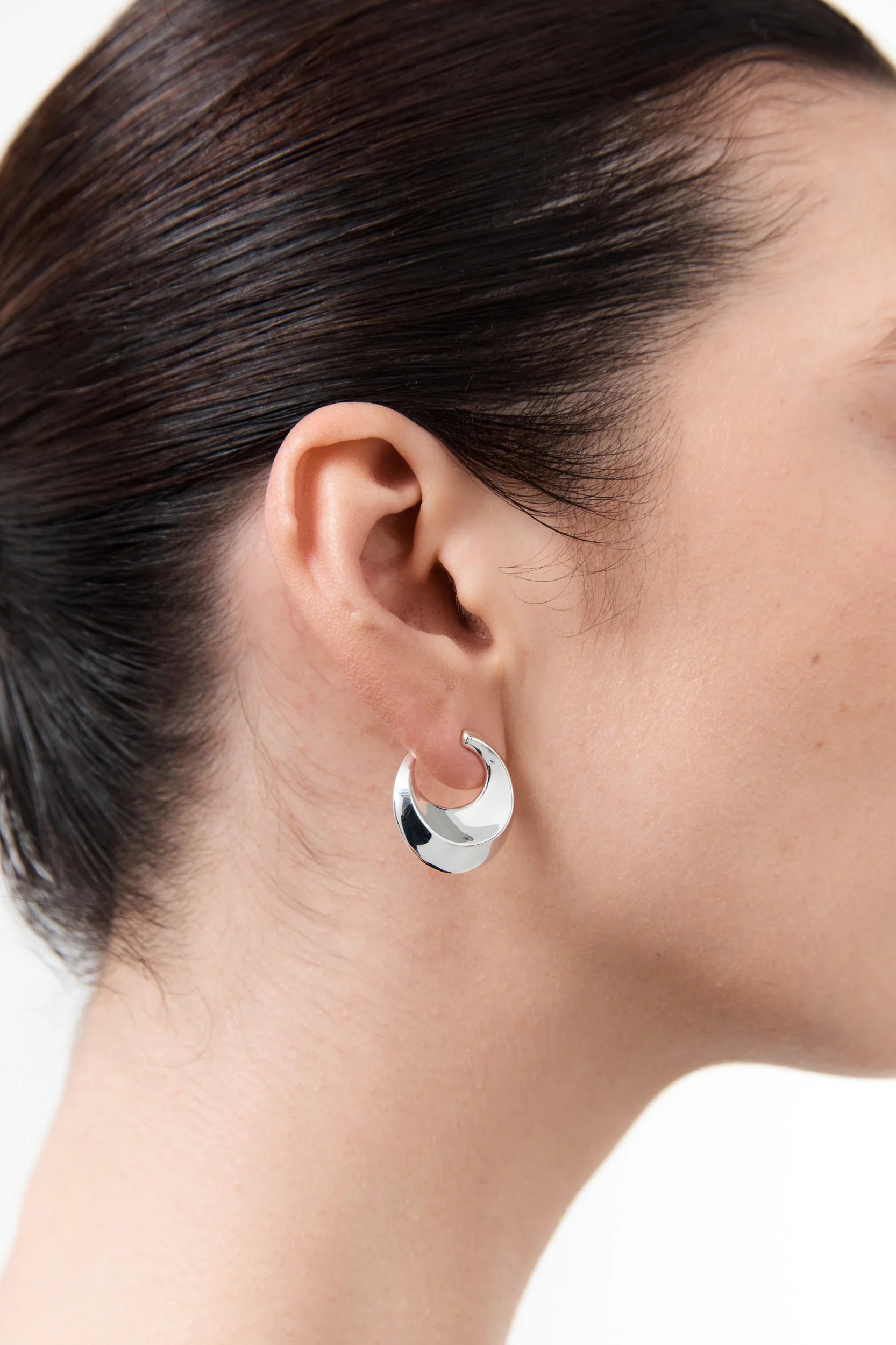 Nina Gordon Open Earrings in Silver