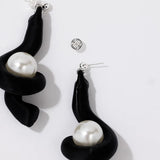 Pearl Octopuss.y Mother of Pearl Earrings in Black