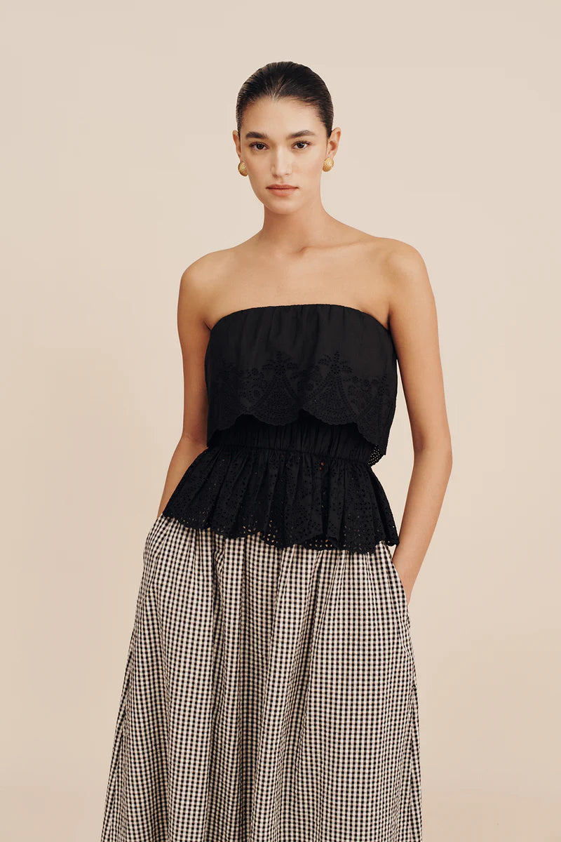 Posse Beryl Strapless Top in Black