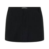 Bassike Crushed Cotton Mini Skort in Black