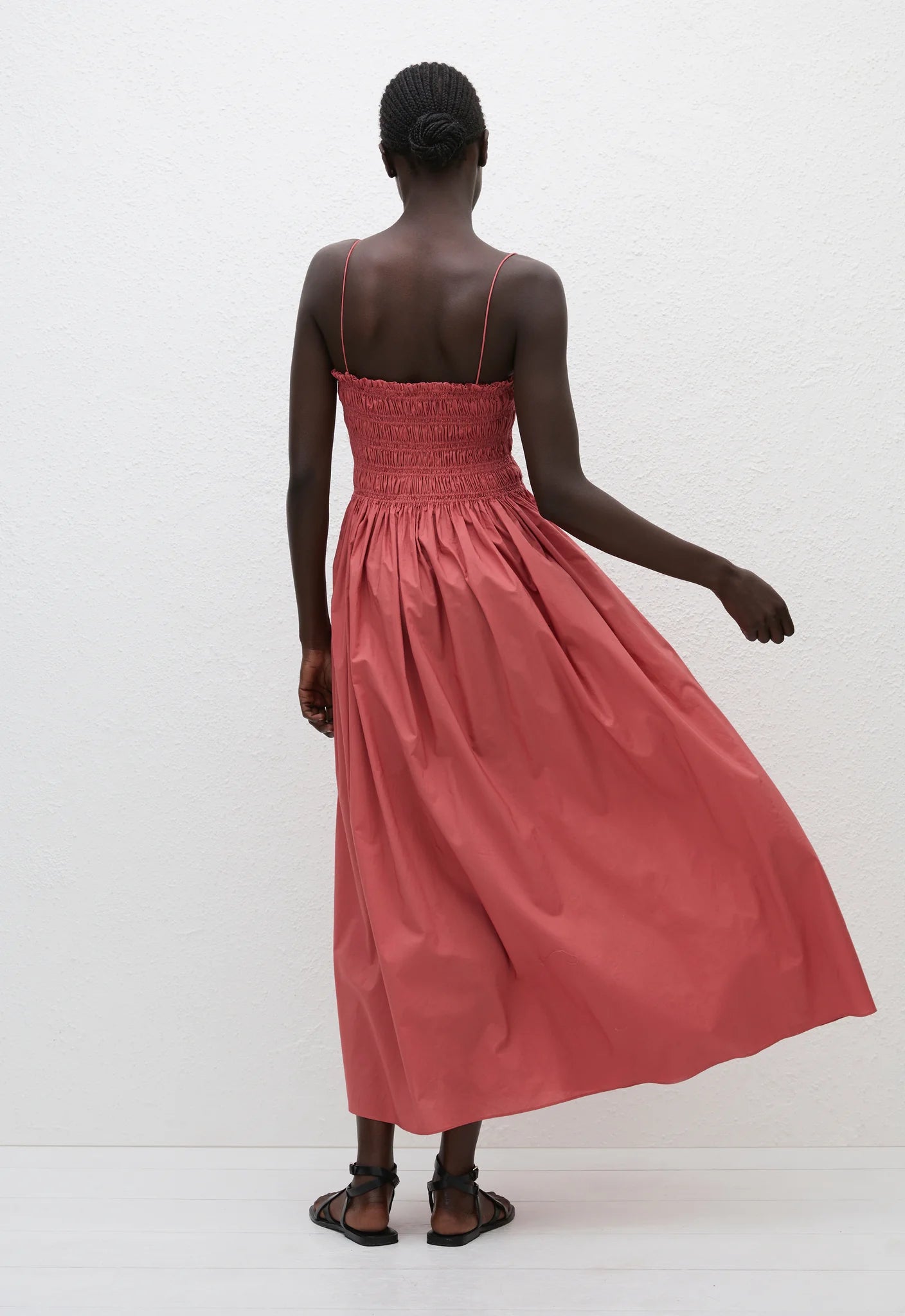 Matteau Shirred Bodice Dress in Rose