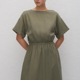 Matteau Relaxed Tee Midi Dress in Khaki