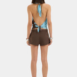 Sir Rioja Halter Scarf Top in Pacha Mineral Stripe