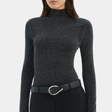 Sir Chiano Long Sleeve Top in Black Silver