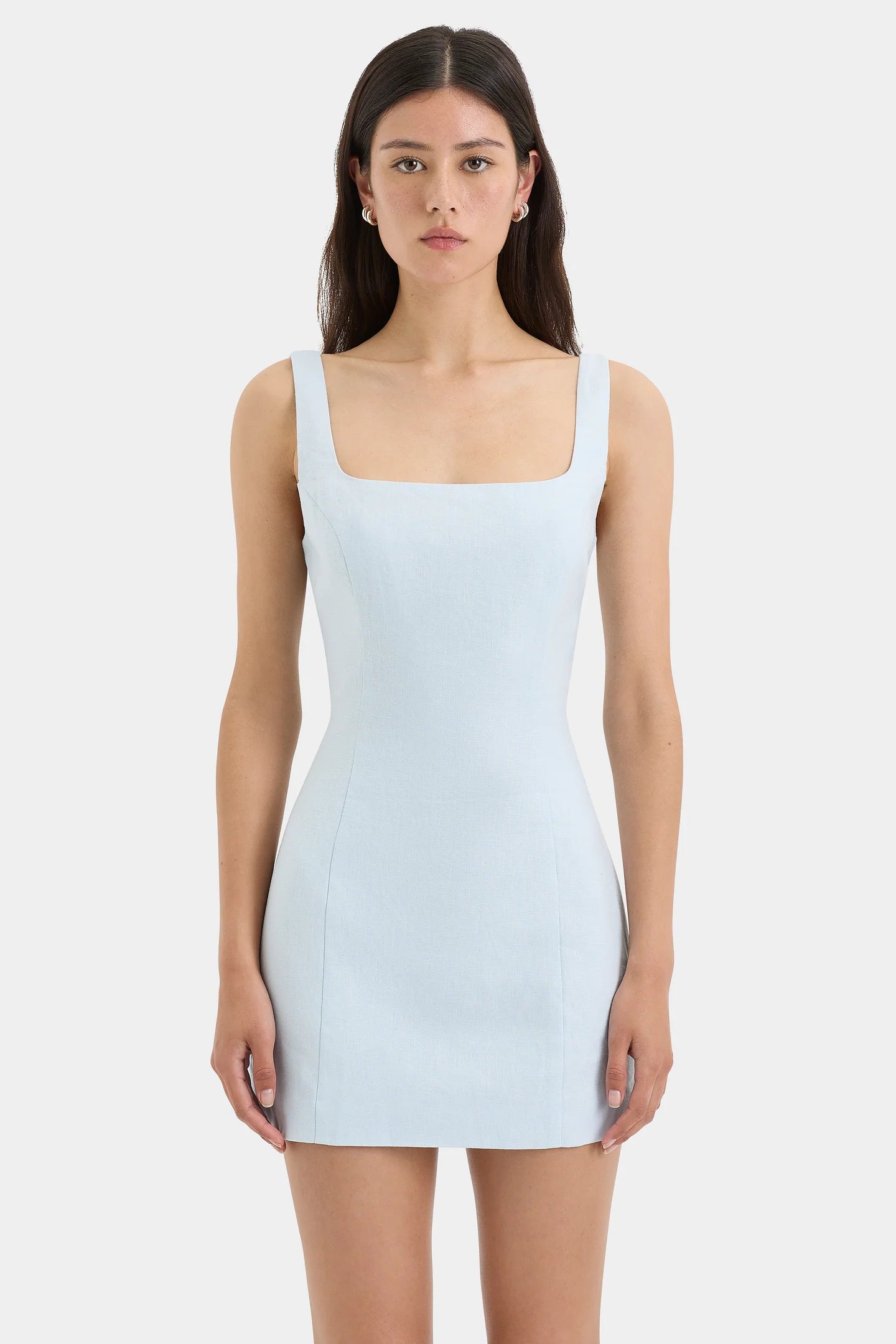 Sir Iris Tie Mini Dress in Light Blue