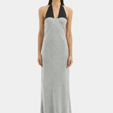 Sir Lisander Halter Midi Dress in Polka Dot Bianca