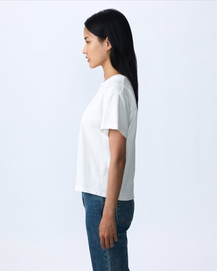 Slvrlake Square Tee in Natural White