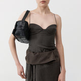 St Agni Woven Slim Tote in Black