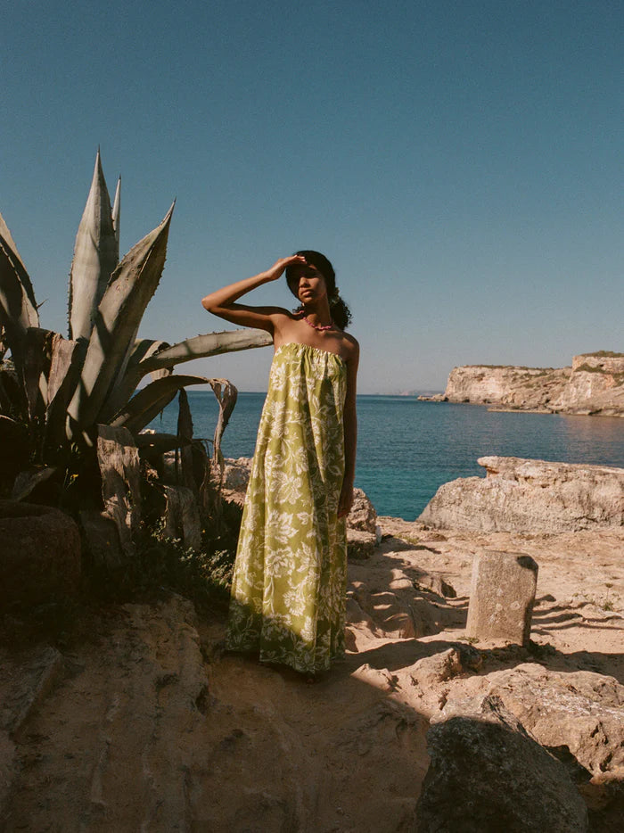 Soleil Soleil Gloria Dress in Eden Denim Iniquity Soleil Soleil Gloria Dress in Eden Denim Iniquity
