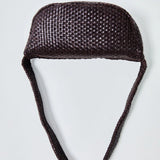 St Agni Lattice Weave Crescent Bag in Port