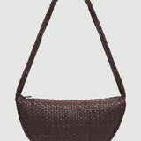 St Agni Lattice Weave Crescent Bag in Port