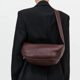 St Agni Soft Crescent Bag in Plum
