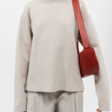 St Agni Soft Crescent Bag in Rosso