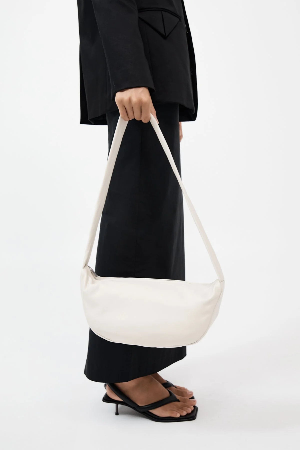 St Agni Soft Crescent Bag in Tofu