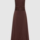 St Agni Halter Wrap Dress in Liqueur