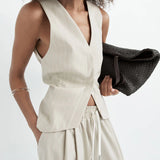 St Agni Large Woven Trapeze Bag in Chocolate