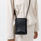 St Agni Lattice Contrast Sling Pouch in Black