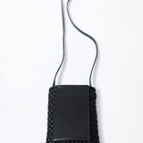 St Agni Lattice Contrast Sling Pouch in Black