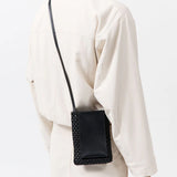 St Agni Lattice Contrast Sling Pouch in Black