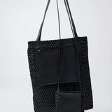 St Agni Lattice Contrast Sling Pouch in Black