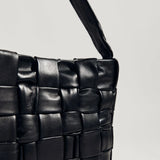 St Agni Textured Mini Woven Tote in Black