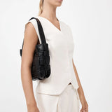 St Agni Textured Mini Woven Tote in Black