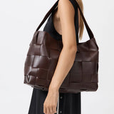 St Agni Woven Large Tote in Chocolate