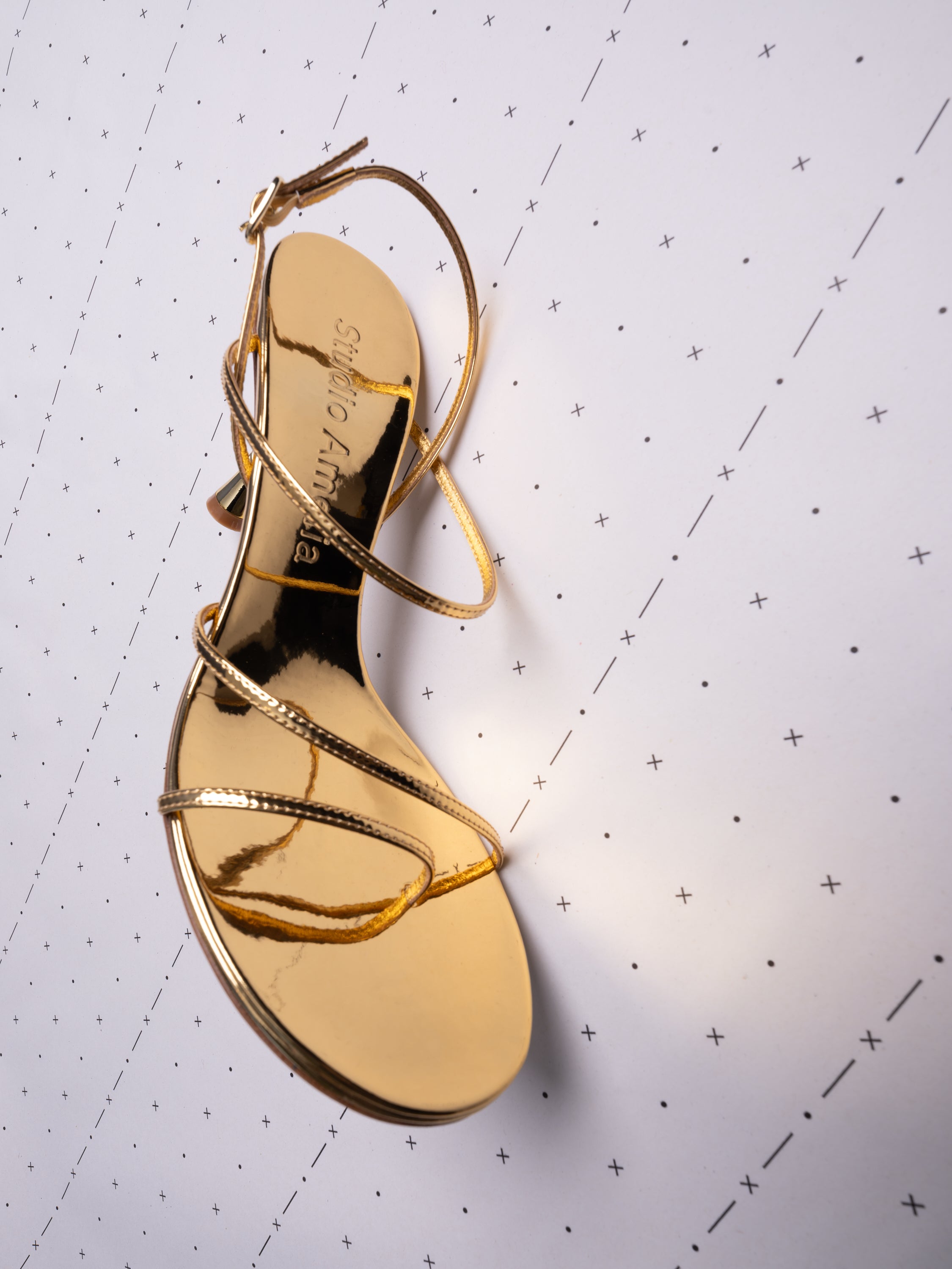 Studio Amelia Helix 90 Sandal in Gold