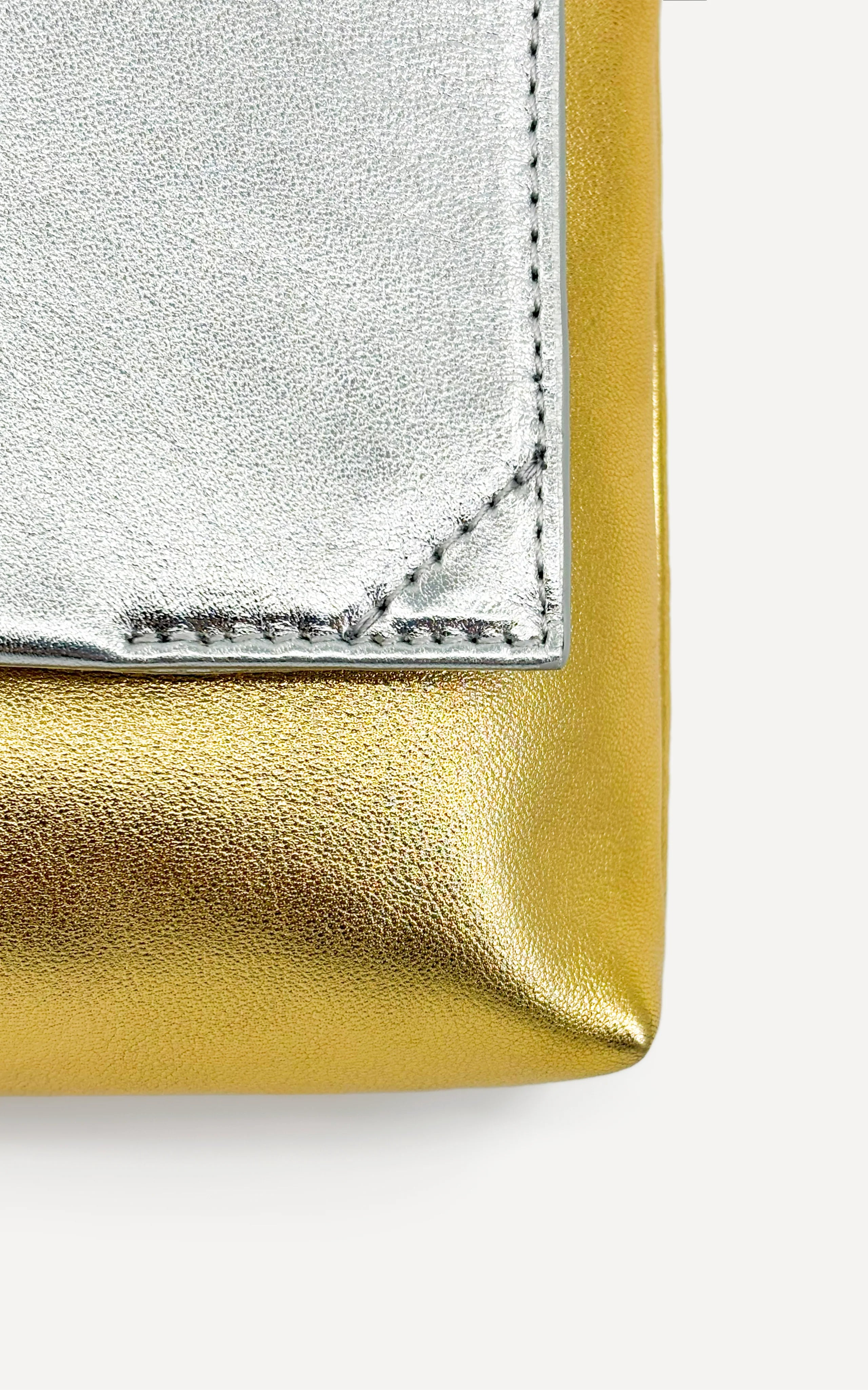 Studio Amelia Sheath Clutch in Gold and Silver