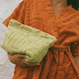 Soleil Soleil Towelling Pouch in Kin Aloe