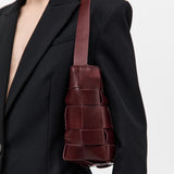 St Agni Woven Mini Tote in Plum