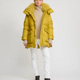 Yves Salomon Down Coat 83cm in Sunflower