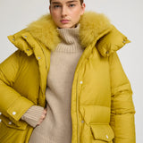 Yves Salomon Down Coat 83cm in Sunflower