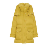 Yves Salomon Down Coat 83cm in Sunflower