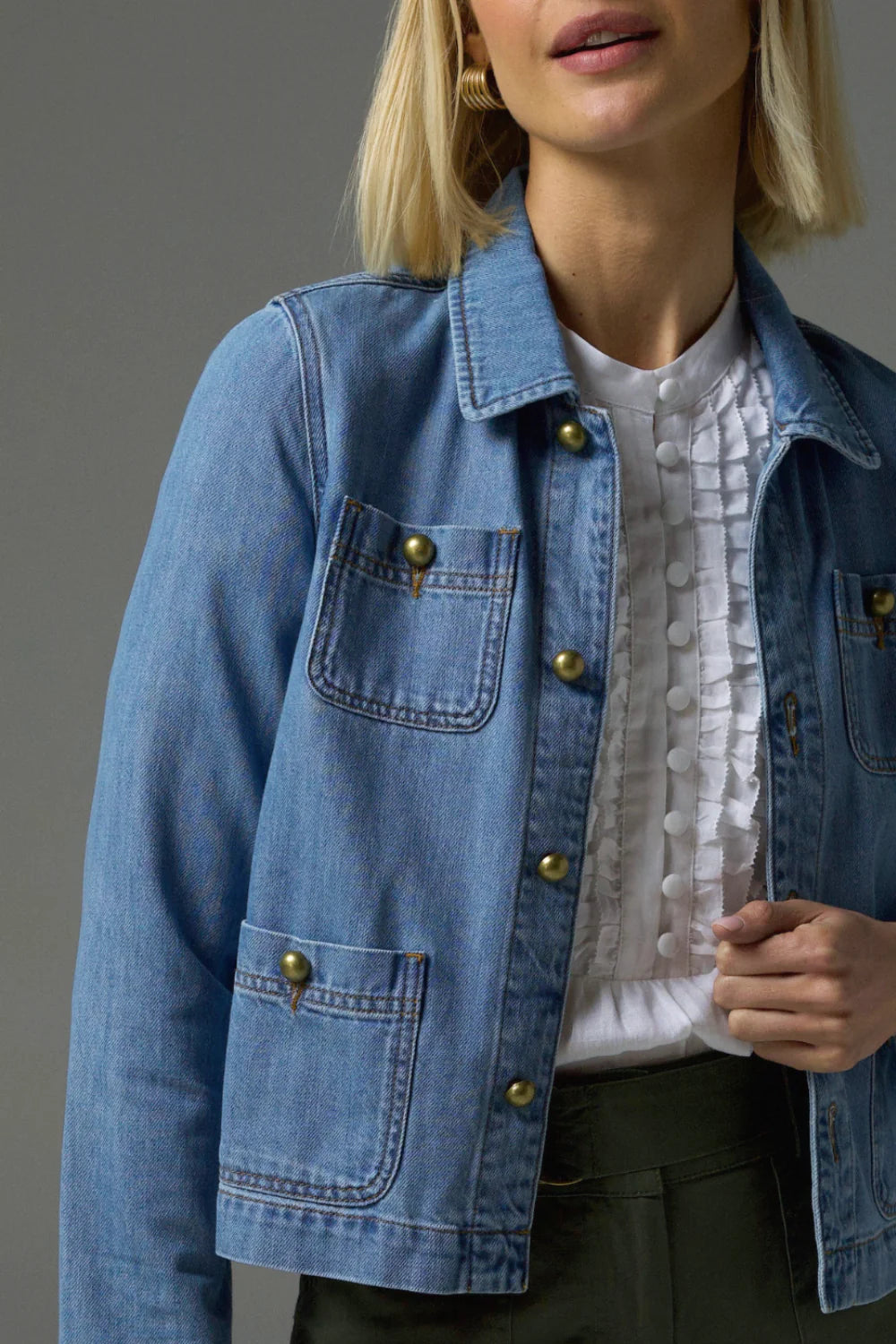 Zoe Kratzmann Palpable Jacket in Light Washed Denim